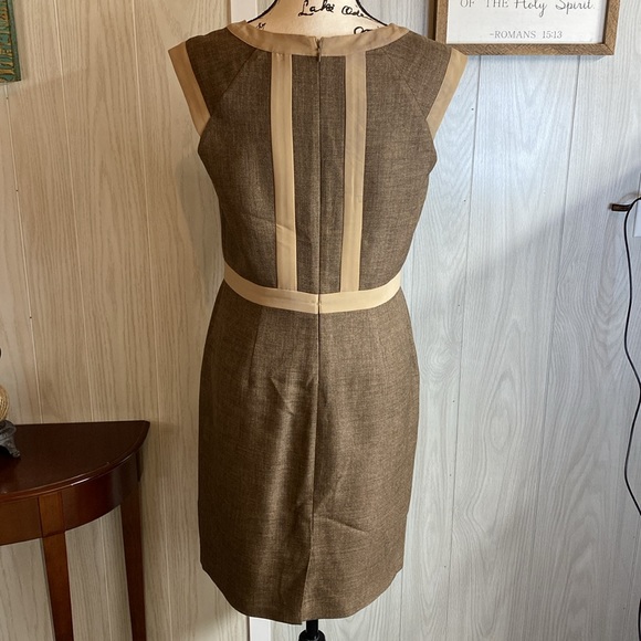 Wonderful brown and tan short sleeve dress - Picture 4 of 5